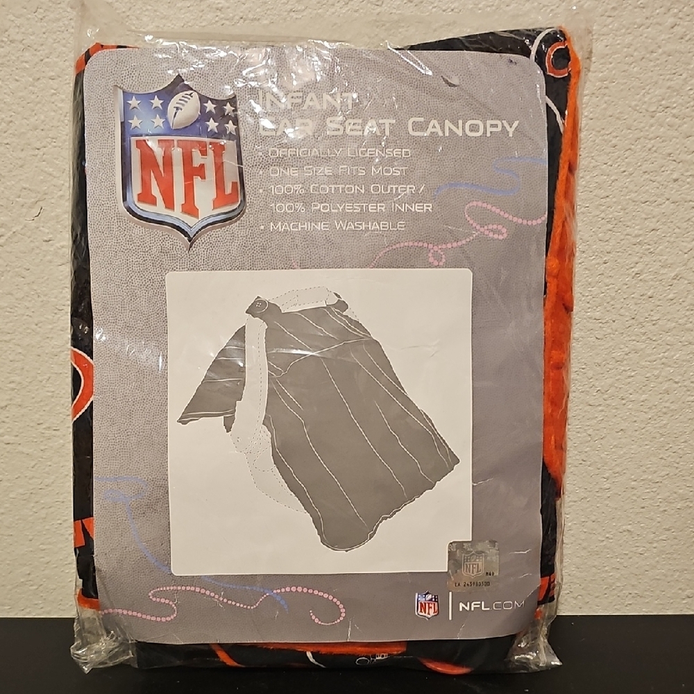 NFL Chicago Bears Black and Orange Infant Car Seat Canopy